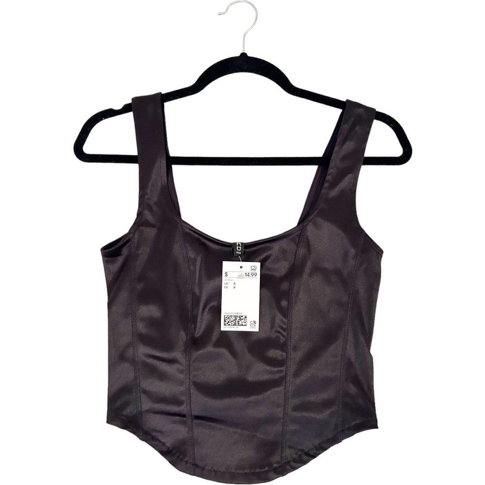 Silk Black Cropped Top